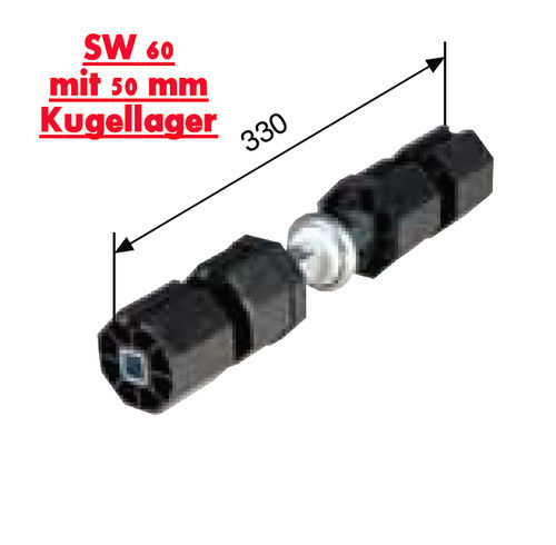 Doppelwellenbolzen SW 60 mit 50 mm Kugellager