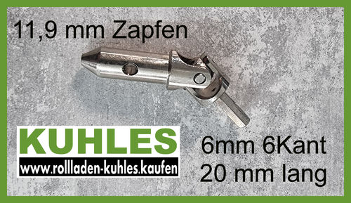 Kreuzgelenk mit 11,9 mm Zapfen & 6mm 6Kant 20 mm